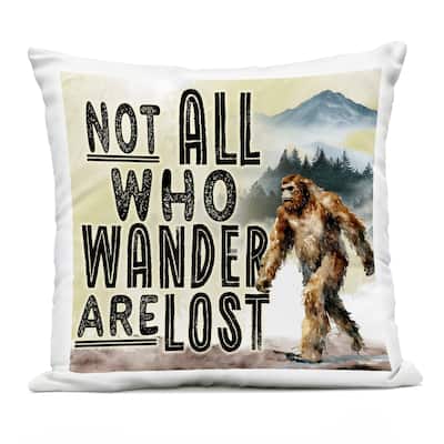Stupell Not All Who Wander Phrase Printed Outdoor Throw Pillow Design by Nicole DeCamp