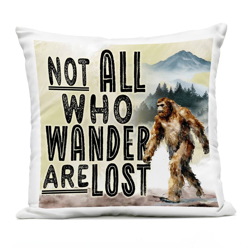 Stupell Not All Who Wander Phrase Printed Outdoor Throw Pillow Design by Nicole DeCamp