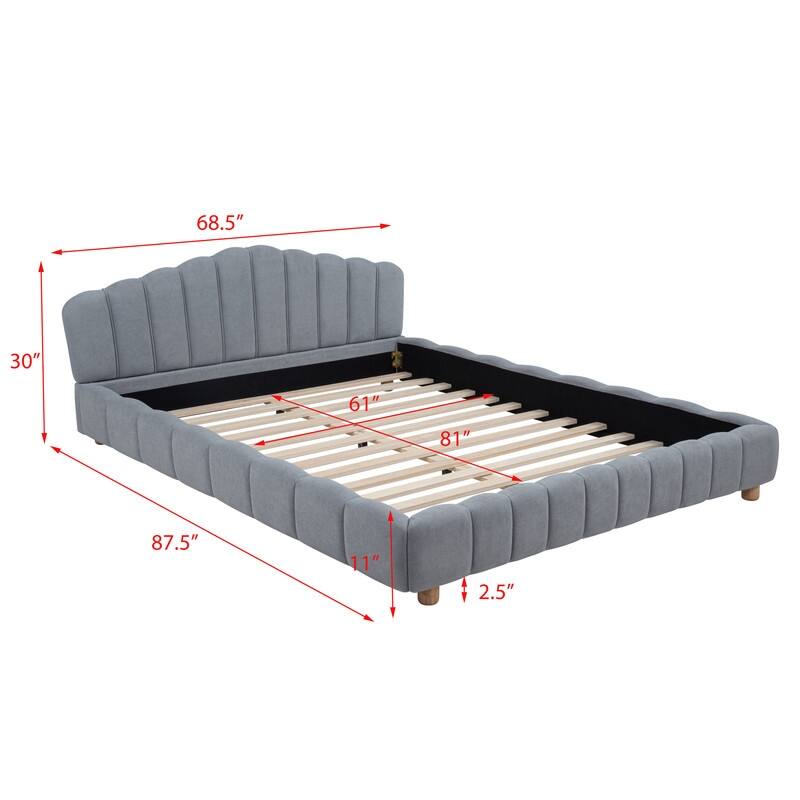 Best Master Furniture Tranquil Retreat Velvet Upholstered Platform Bed