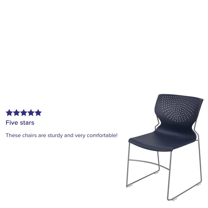 661 lb. Capacity Full Back Stack Chair with Powder Coated Frame