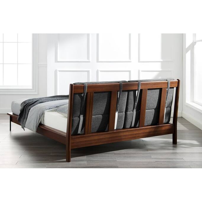 Landon King Platform Bed with Fabric, Crimson