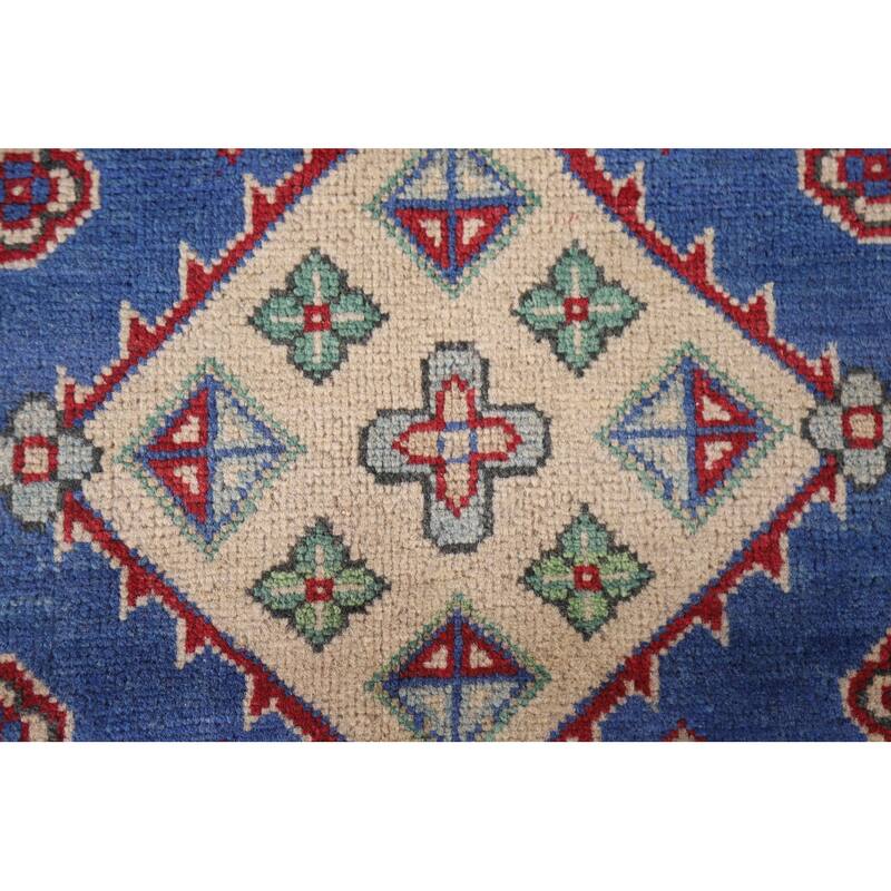 Hand Knotted Oriental 100% Wool Carpet Traditional Geometric Red Kazak Area Rug - 10' 1'' X 6' 10''
