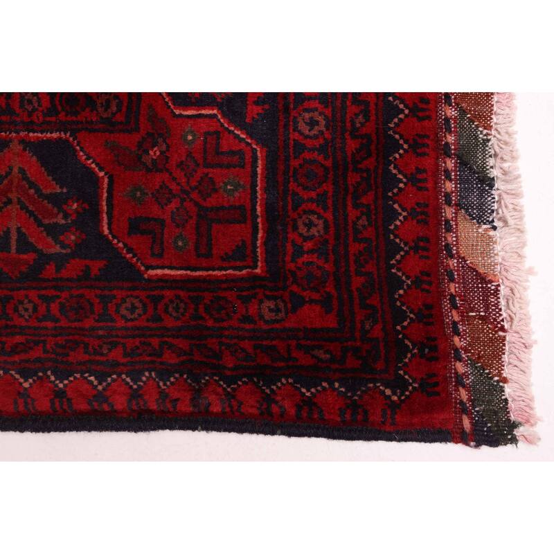 ECARPETGALLERY Hand-knotted Finest Khal Mohammadi Red Wool Rug - 4'2 x 5'10