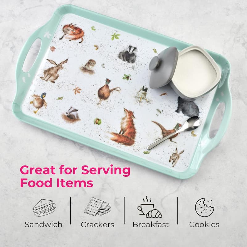 Pimpernel Wrendale Designs Large Melamine Handled Tray - 18.9" x 11.6"