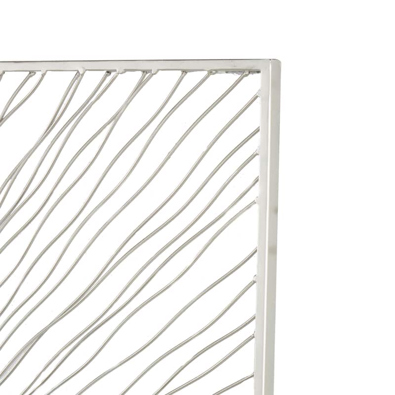 Silver Metal Coiled Ribbon Sunburst Home Wall Decor (Set of 2)