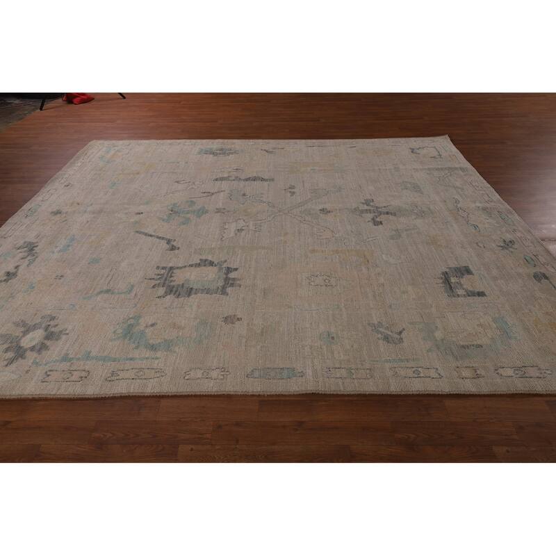 Vegetable Dye Oushak Oriental Area Rug Hand-Knotted Wool Carpet - 8'5"x 10'0"