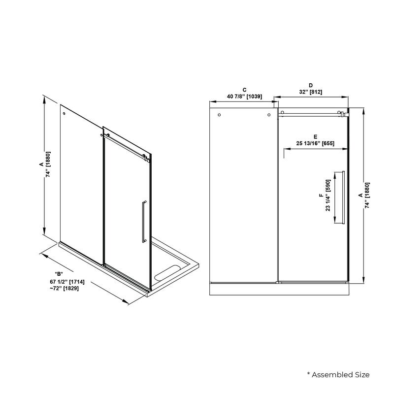 Selby Frameless Sliding Clear Alcove Shower Door
