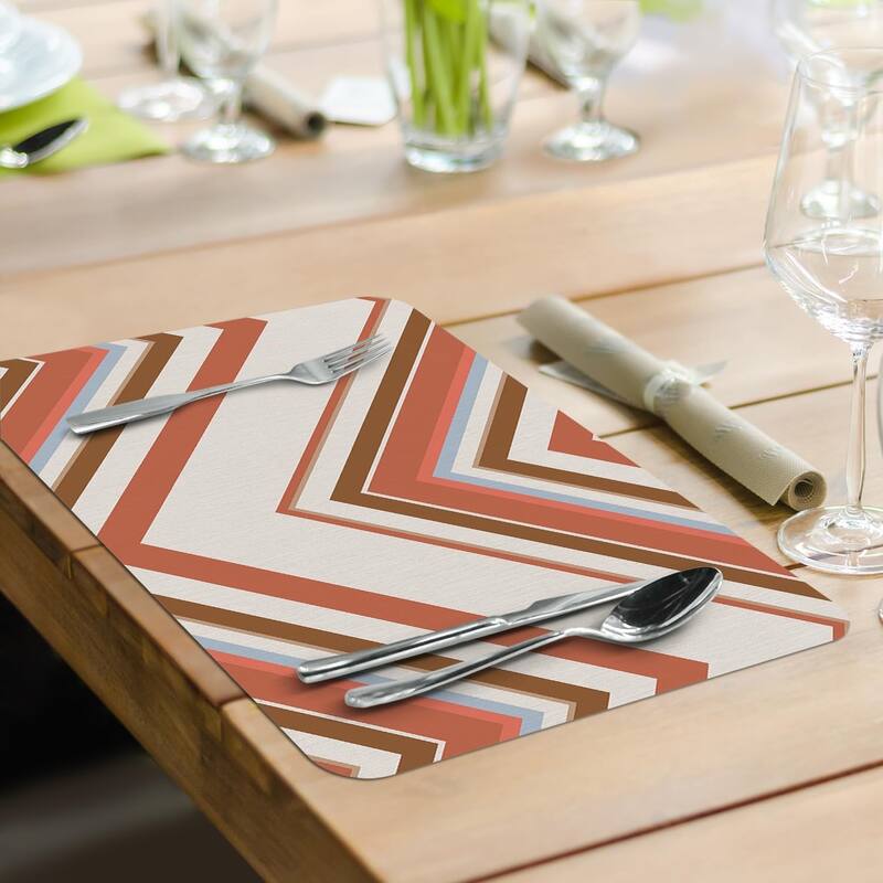 Mohave 4 Pack Reversible Easy Care Flexible Plastic Placemats Made in The USA BPA Free Easily Wipes Clean