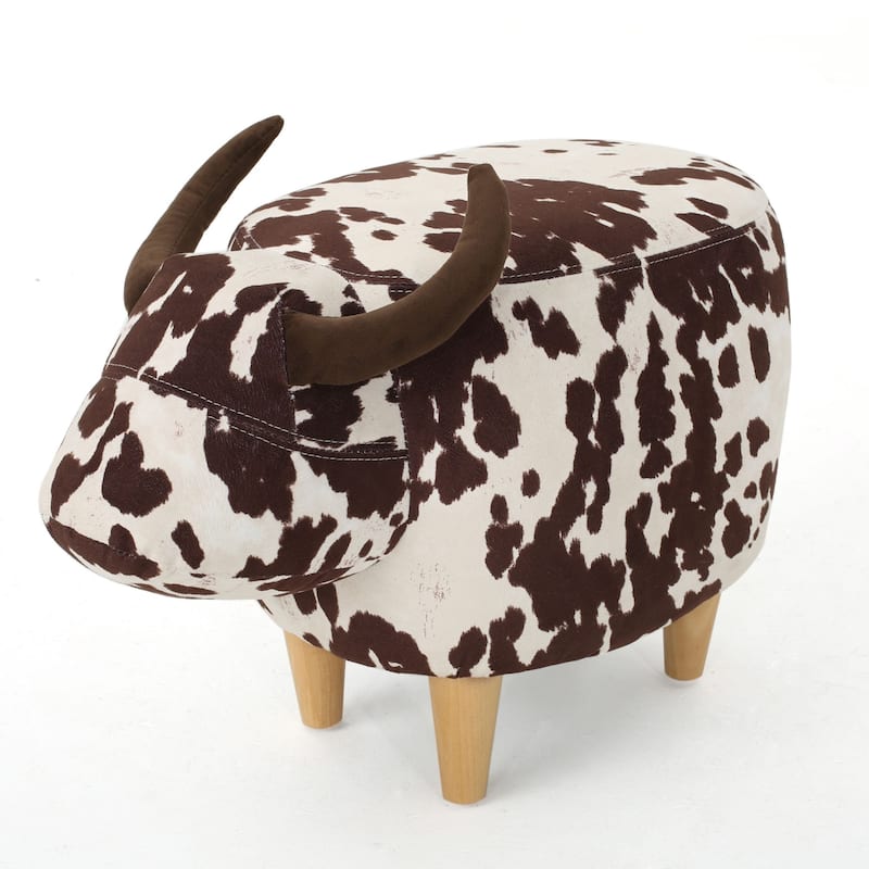 Bessie Fabric Cow Ottoman by Christopher Knight Home