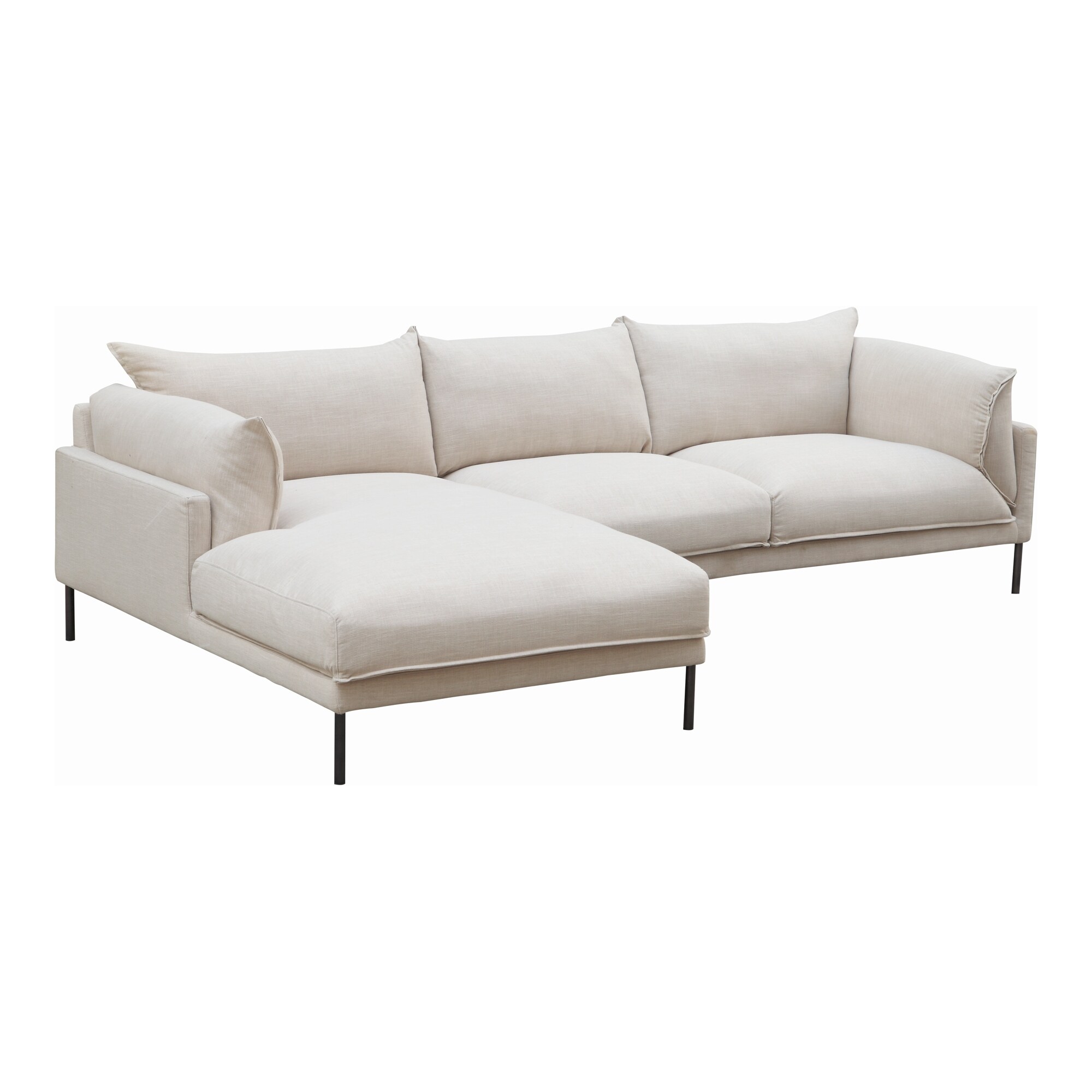Shop Aurelle Home Modern Deep Seat Chaise Sectional Overstock