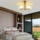 preview thumbnail 2 of 6, Tanaro Mid-Century Modern Gold Semi Flush Mount Globe Ceiling Light 5 & 7 Lights - Brass