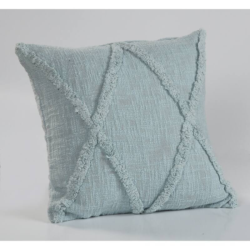Solid Decorative Diamond Tufted Cotton Throw Pillow