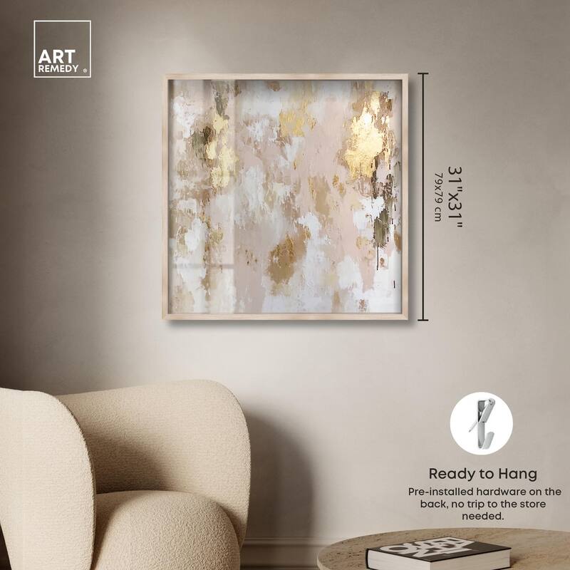 Golden Glimmer Gesture I Shadowbox by Art Remedy