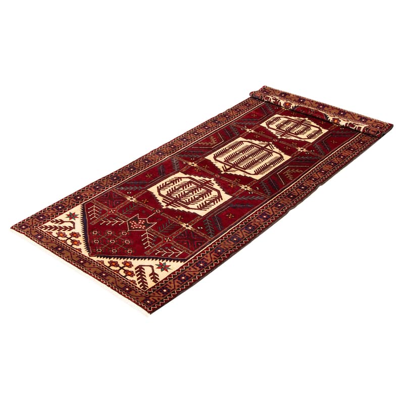ECARPETGALLERY Hand-knotted Konya Anatolian Red Wool Rug - 3'9 x 9'10