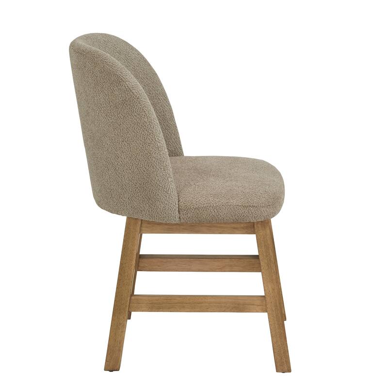 Harstad 42"-60" Wood Finish Extendable Round Dining Set with Curved Back Chairs by iNSPIRE Q Modern