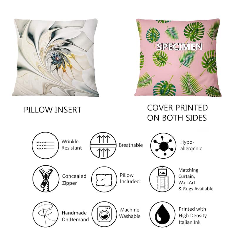 Designart Stained Glass Floral Modern Throw Pillow