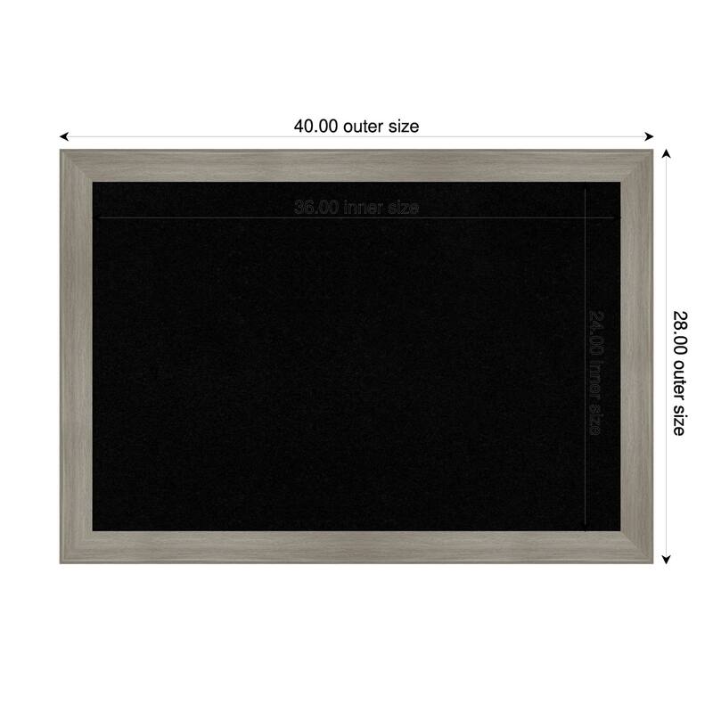 Grand Greywash Narrow Framed Cork Board - Bulletin Board, Organization Board, Pin Board - Black - 40 x 28 in