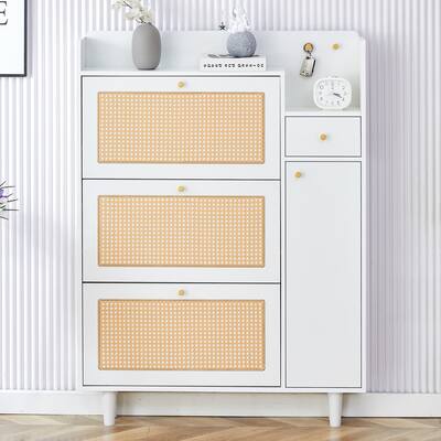 Modern Minimalist Storage Cabinet, Rattan Shoe Cabinet, Bed Top Cabinet, Small Home Furniture, For Corridors And Living Rooms