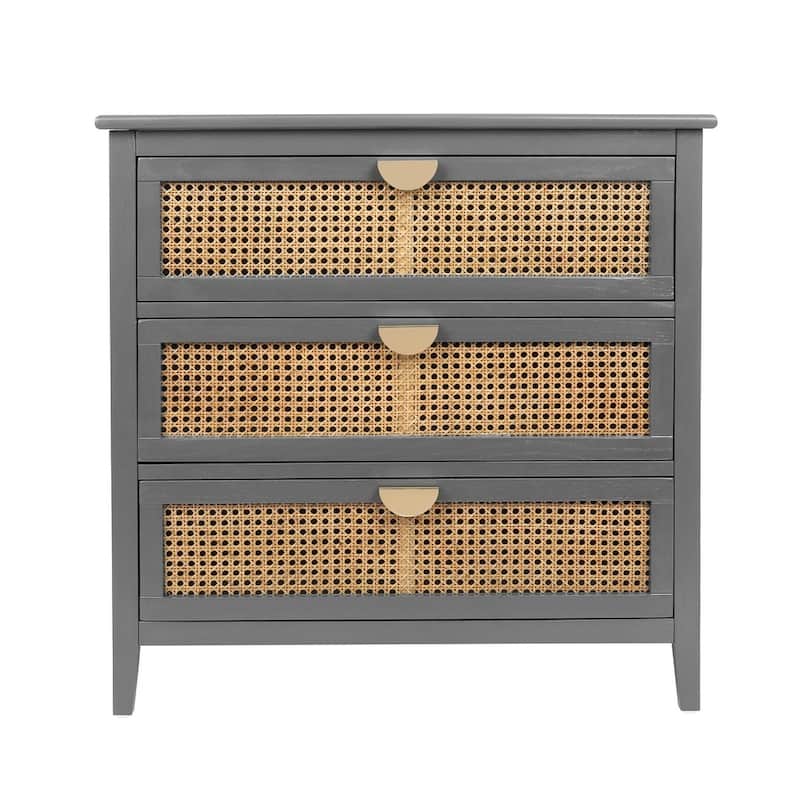 Modern Natural Rattan Nightstands With 2/3 Drawers