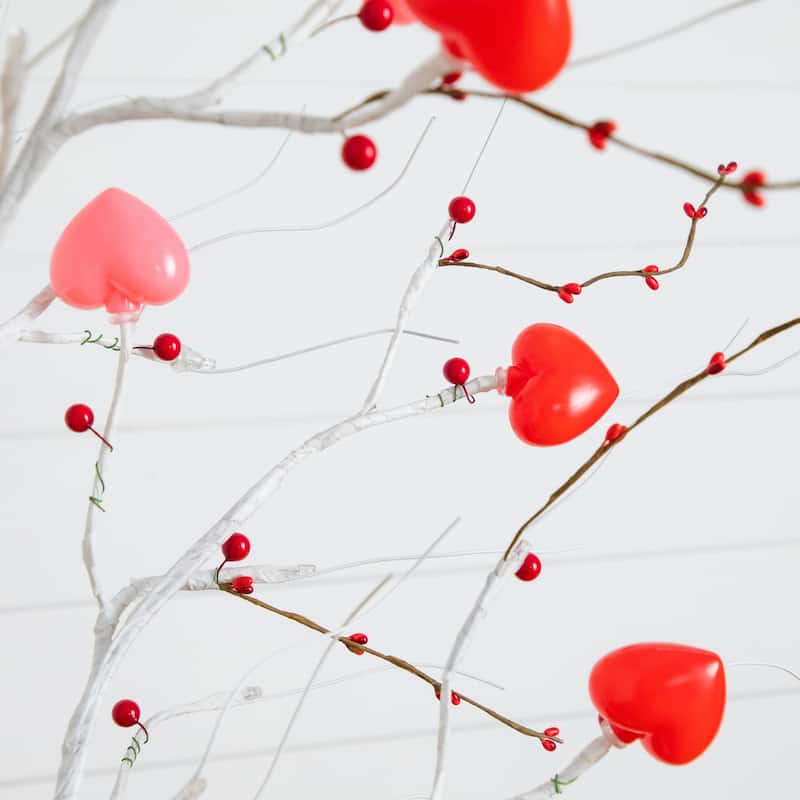 6-ft Pre-Lit Valentine's Day Twig Tree with 96 Heart Shaped LED Lights
