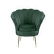 preview thumbnail 16 of 16, Angelina Velvet Scalloped Back Barrel Accent Chair w/ Metal Legs