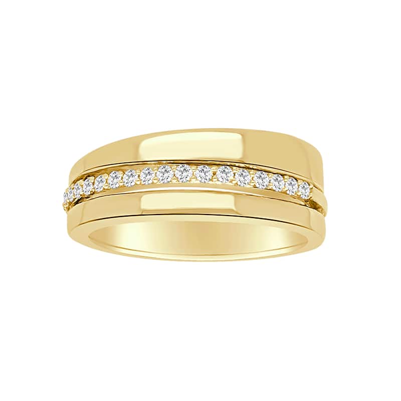 Auriya 14k Gold Lab Grown Round Diamond Center Channel Wedding Band 0.18 ct. tw. (F-G, VS)
