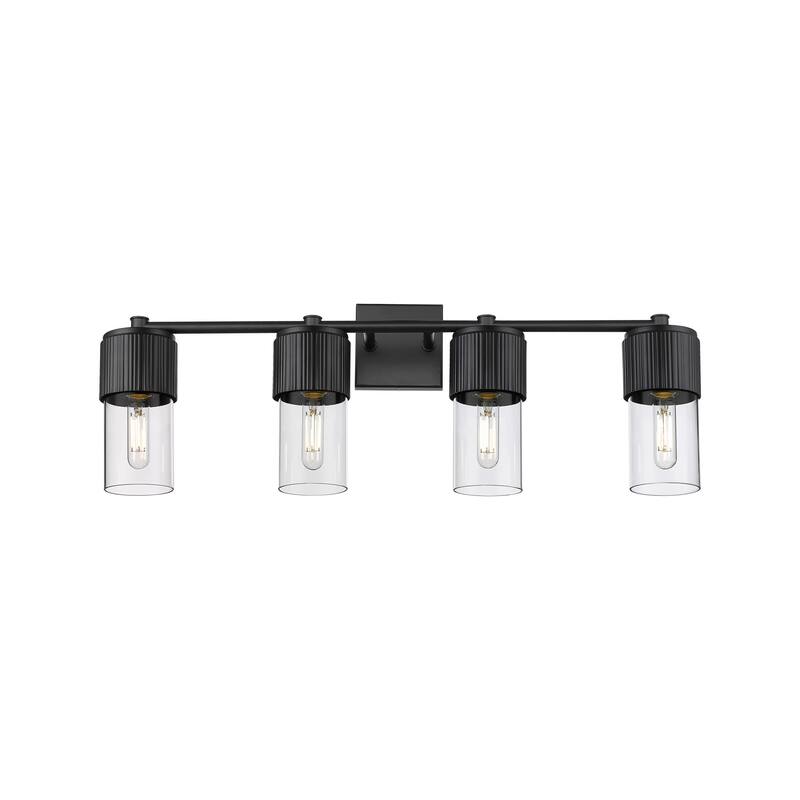 Innovations Lighting 428-4W-10-31 Bolivar Vanity Bolivar 4 Light 31" - Matte Black / Clear