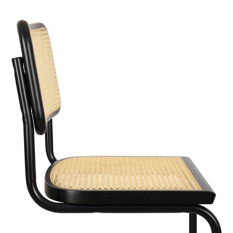 Breuer Chair Company Marcel Breuer Cesca Cane Cantilever Side Chair w/ Black Steel Frame (Various Wood & Cane Colors)