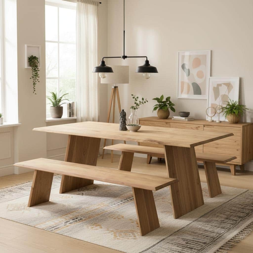 Angled Leg Dining Table 80"