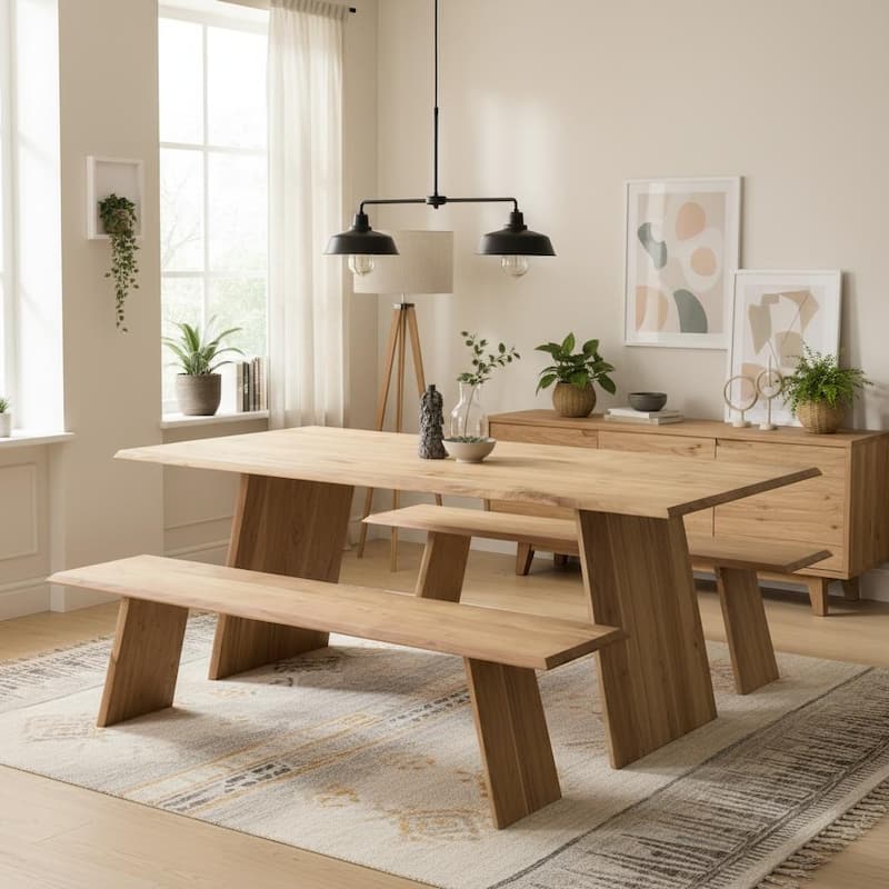 Angled Leg Dining Table 80" - 80"