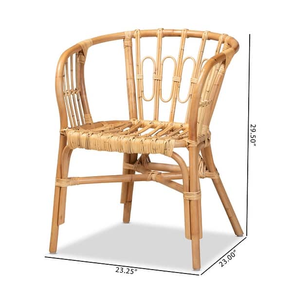 Luxio Modern Natural Finished Rattan Dining Chair - Bed Bath & Beyond ...
