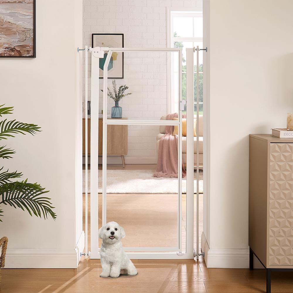 Unipaws Pressure Mountd Transparent Cat & Dog Gate, 56-in Height