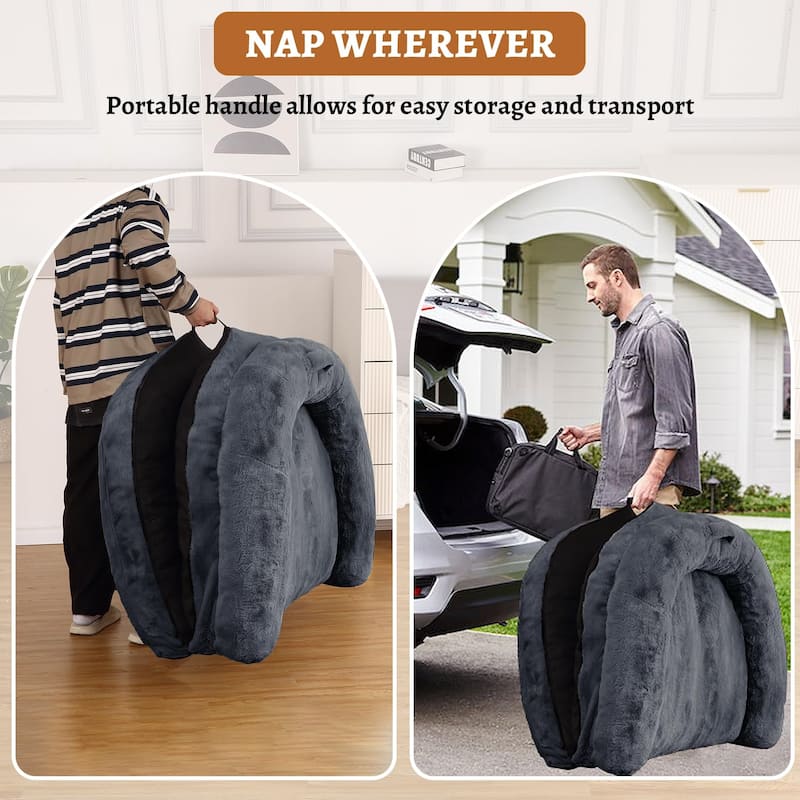 Human Dog Bed for Adults, Foldable Giant Nap Sofa Bed, Bean Bag Chair