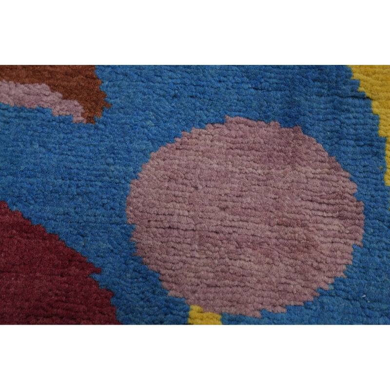 Hand Knotted Oriental 100% Wool Carpet Traditional Floral Navy Blue & Blues Art Deco Area Rug - 8' 0'' X 5' 3''