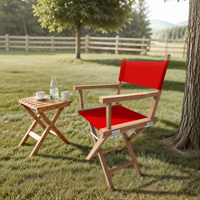 Russell Teak Director Chair - Red