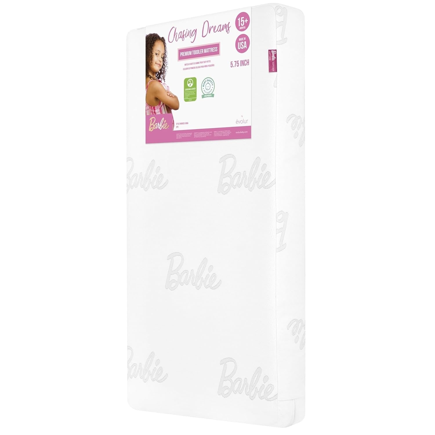 Evolur Barbie Chasing Dreams GREENGUARD Gold & BSA Certified Crib and Toddler Mattress