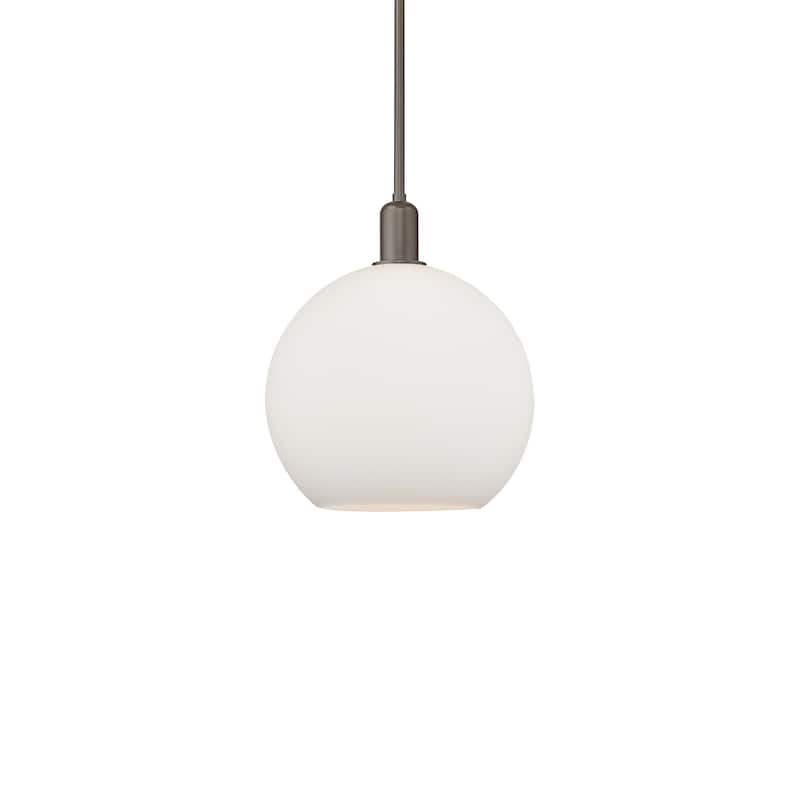 Innovations Lighting 716-1S-15-12 Athens Pendant Athens 12" Wide - Oil Rubbed Bronze / Matte White