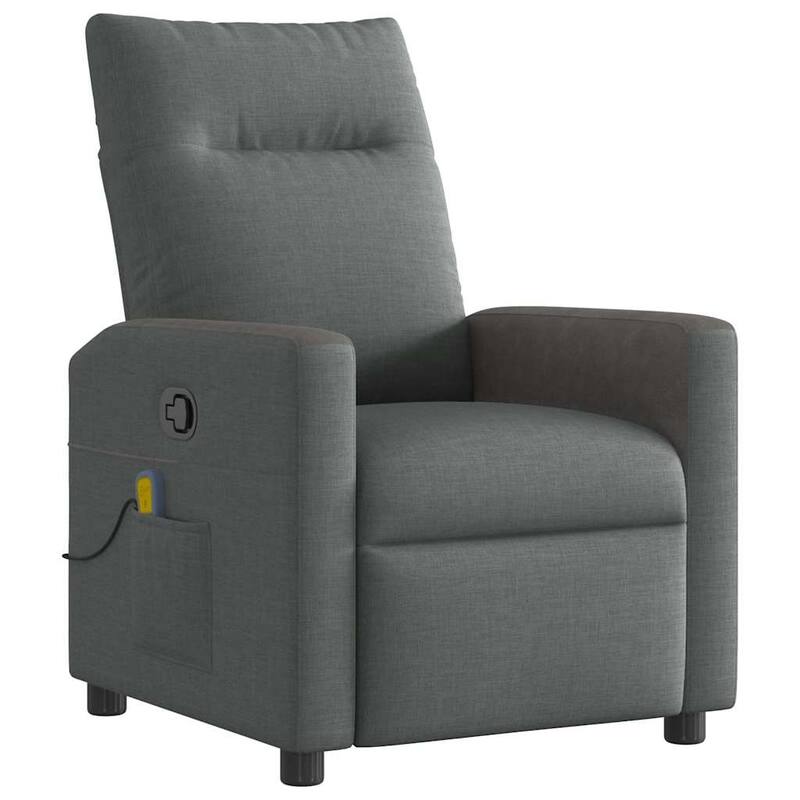 vidaXL Massage Recliner Chair Dark Grey Fabric