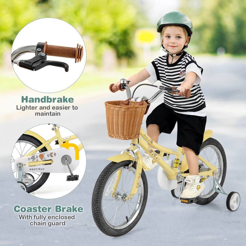 Costway 12"/14"/16"/18" Kids Bike with Height Adjustable Handlebar - See Details