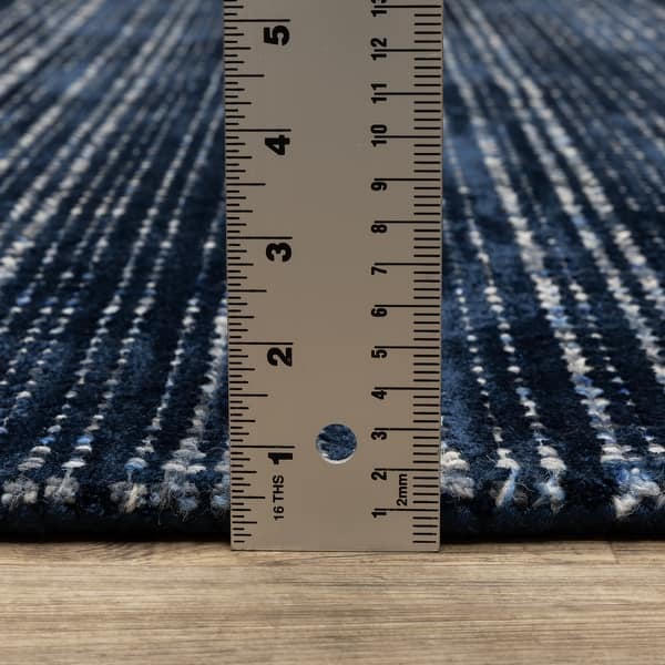 dimension image slide 3 of 8, Style Haven Corey Textural Stripe Wool and Viscose Hand-tufted Rug