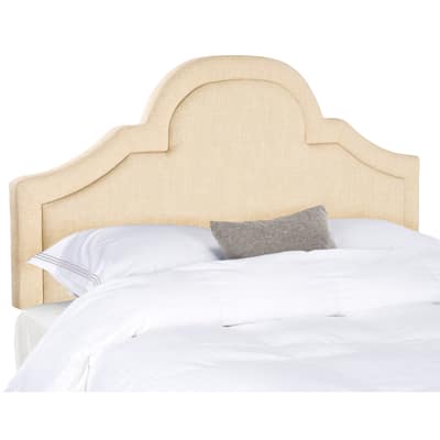 SAFAVIEH Farah Hemp Linen Upholstered Arched Headboard (King)
