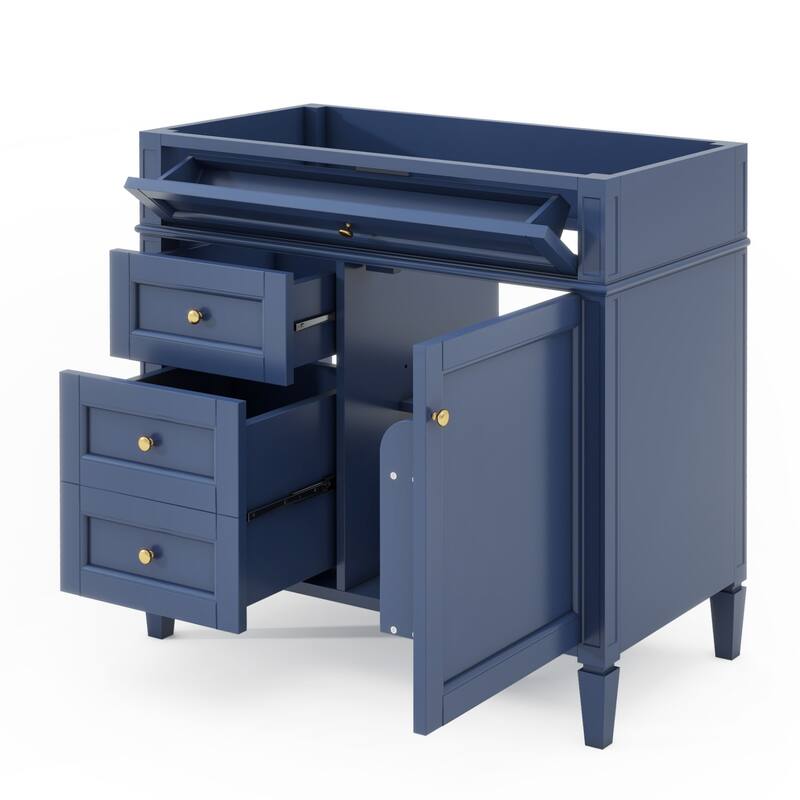 (Base Only)Modern Bathroom Storage Vanity Base with 2 Drawers and a Tip-out Drawer