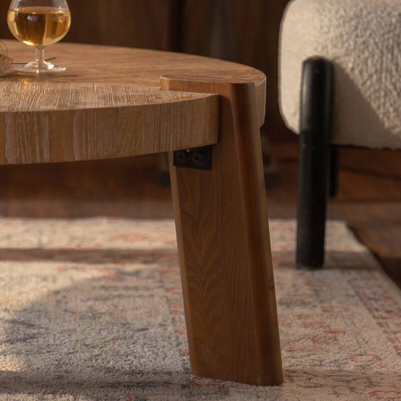 Versatile Rustic Wood Coffee Table for Various Rooms, Easy Assembly
