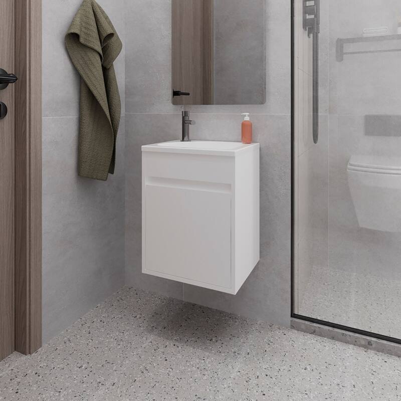 15.6" Wall Mounted Bathroom Sink Set with Cabinetry