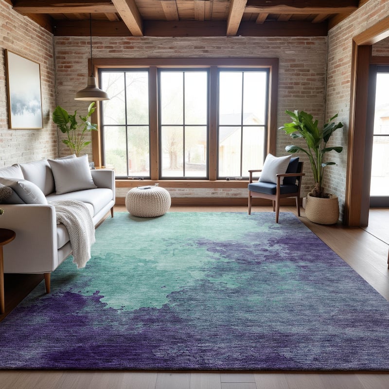 Premium Washable Super Soft Chic Modern Mayfield Rug - Seafoam - 8' x 10'