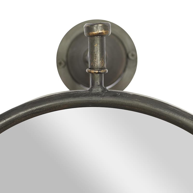 Metal Swivel Oval Wall Mirror - Gold or Black - Roche River Decor