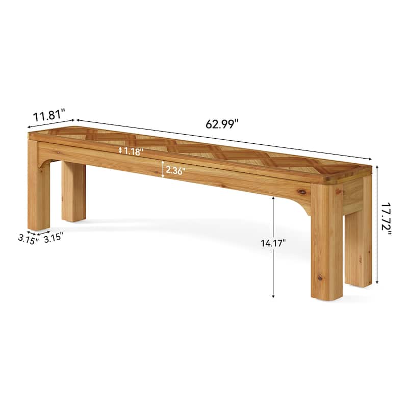 63" Long Entryway Bench, Solid Wood Shoe Bench with Tabletop
