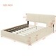 preview thumbnail 8 of 33, Velvet Platform Bed with Storage and Cup Holder, Queen Size