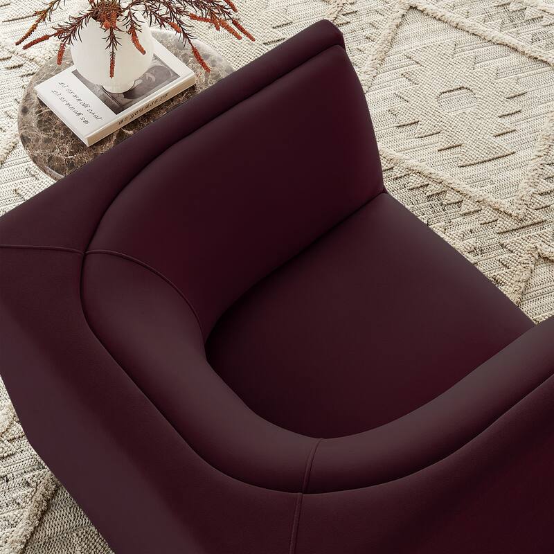 Hilda Curved Back Performance Velvet Armchair