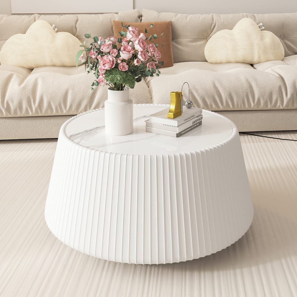 Light Sintered stone Top Cup Shape Leather Coffee modern Sofa Table for Living Room furniture